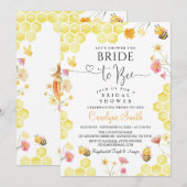 Invitation à la fête de mariage Bride to Bee (Devant / Derrière)