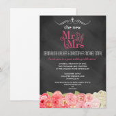 Invitation à la fête de mariage de Floral Chalkboa (Devant / Derrière)