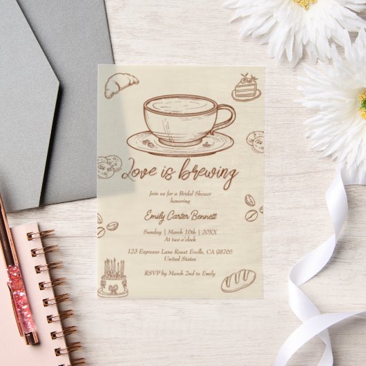Invitation à la fête de mariage : Love is Brewing (Mariage)