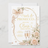 Invitation à la fête de mariage Perles et Prosecco (Devant)