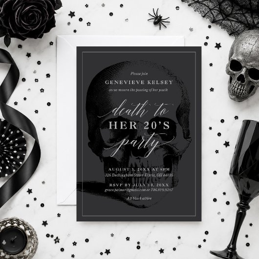 Invitation à la fête de mort de vos 20 ans