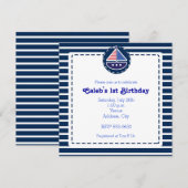 Invitation à la fête de naissance de bébé avec bat (Devant / Derrière)