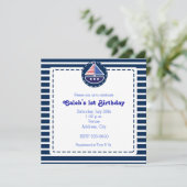 Invitation à la fête de naissance de bébé avec bat (Debout devant)
