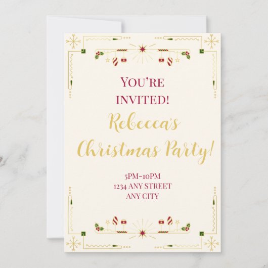 Invitation à la fête de Noël (Devant)