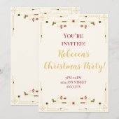 Invitation à la fête de Noël (Devant / Derrière)