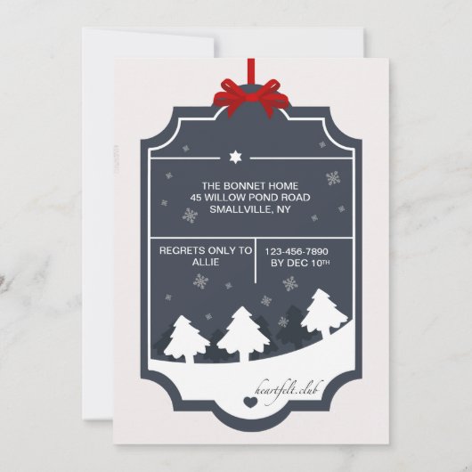 Invitation à la fête de Noël (Dos)