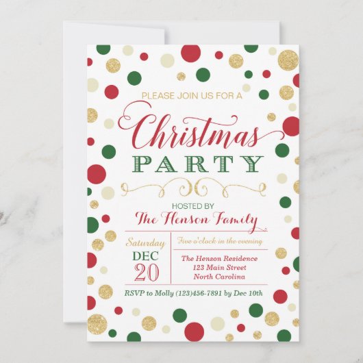 Invitation à la fête de Noël (Devant)