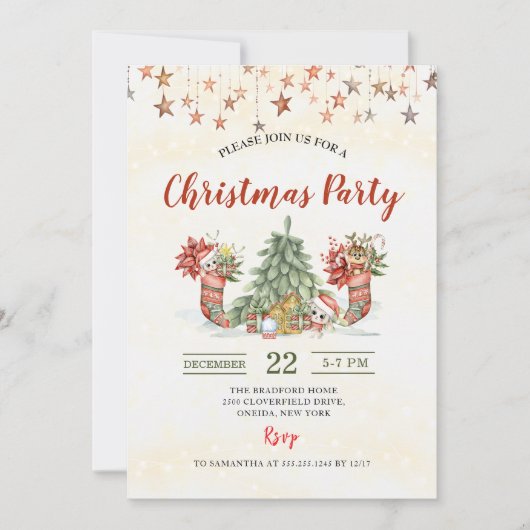 Invitation à la fête de Noël (Devant)