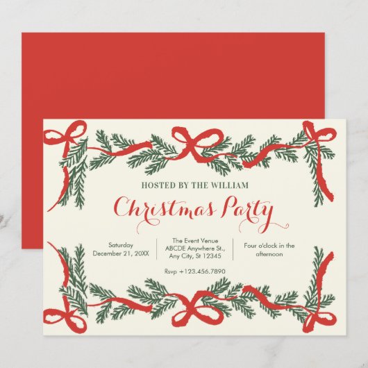 Invitation à la fête de Noël (Devant / Derrière)