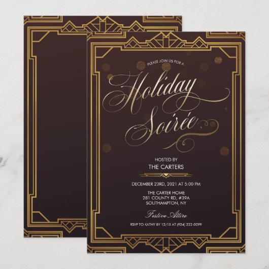 Invitation à la fête de Noël (Devant / Derrière)