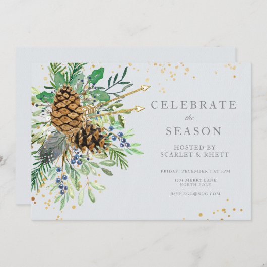 Invitation à la fête de Noël (Devant / Derrière)