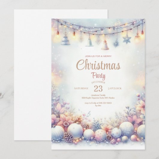 invitation à la fête de Noël (Devant / Derrière)