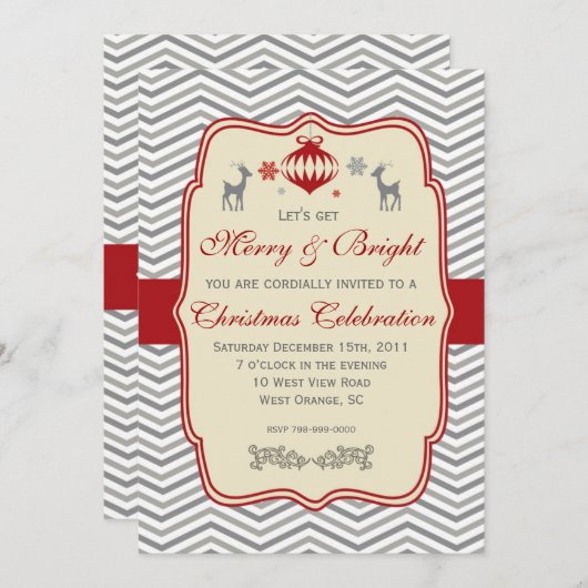 Invitation à la fête de Noël (Devant / Derrière)