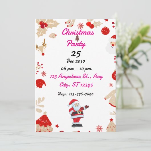 Invitation à la fête de Noël (Debout devant)