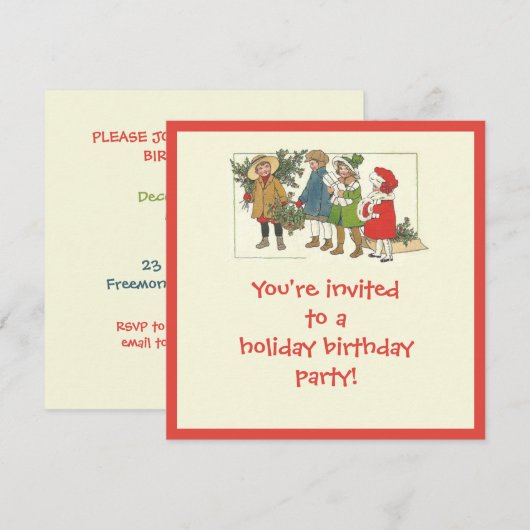 Invitation à la fête de Noël (Devant / Derrière)