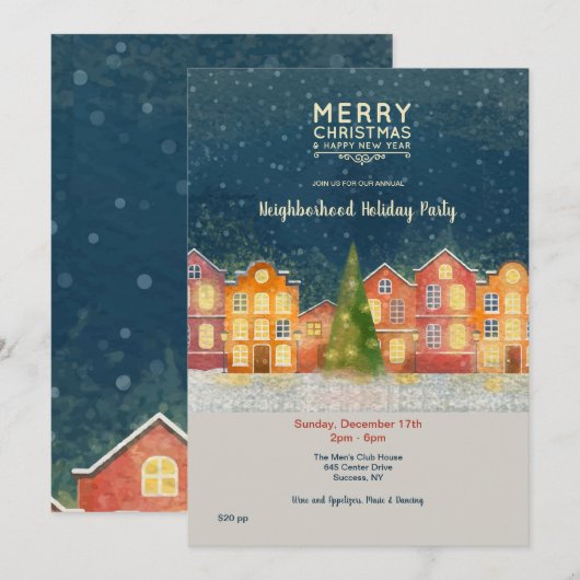 Invitation à la fête de Noël (Devant / Derrière)