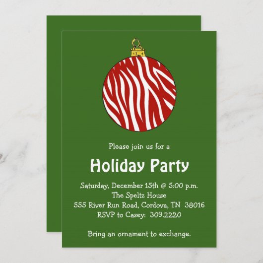 Invitation à la fête de Noël (Devant / Derrière)