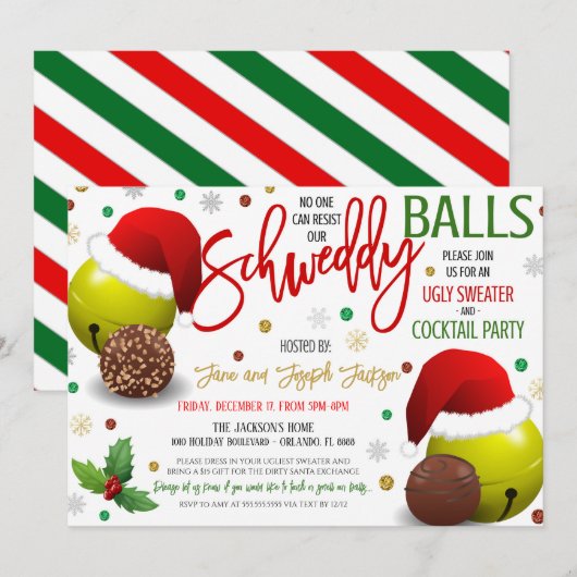 Invitation à la fête de Noël (Devant / Derrière)