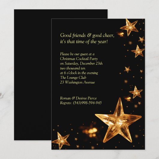 Invitation à la fête de Noël (Devant / Derrière)