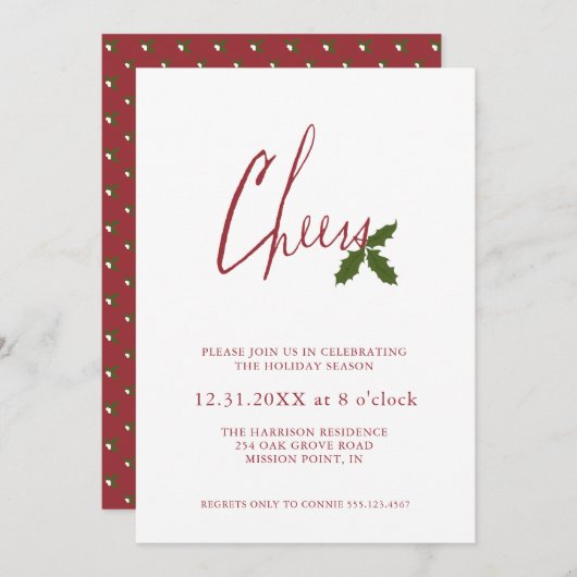 Invitation à la fête de Noël (Devant / Derrière)