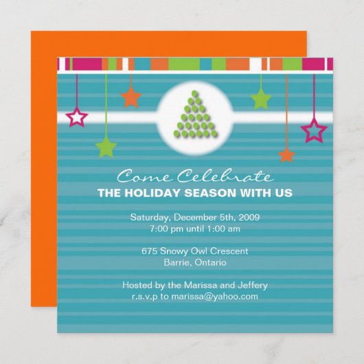 Invitation à la fête de Noël (Devant / Derrière)