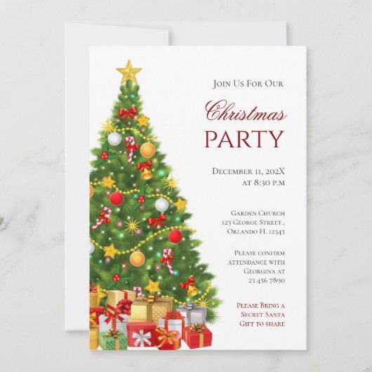 Invitation à la fête de Noël (Devant)