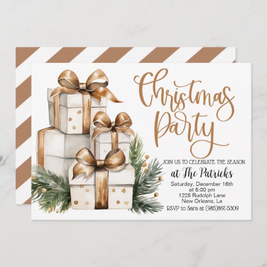 Invitation à la fête de Noël (Devant / Derrière)