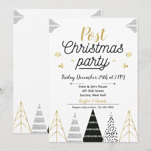 Invitation à la fête de Noël (Devant / Derrière)