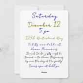 Invitation à la fête de Noël (Dos)