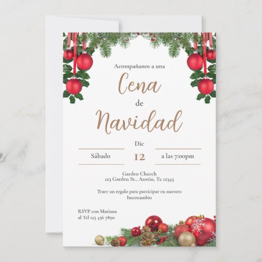 Invitation à la fête de Noël (Devant)