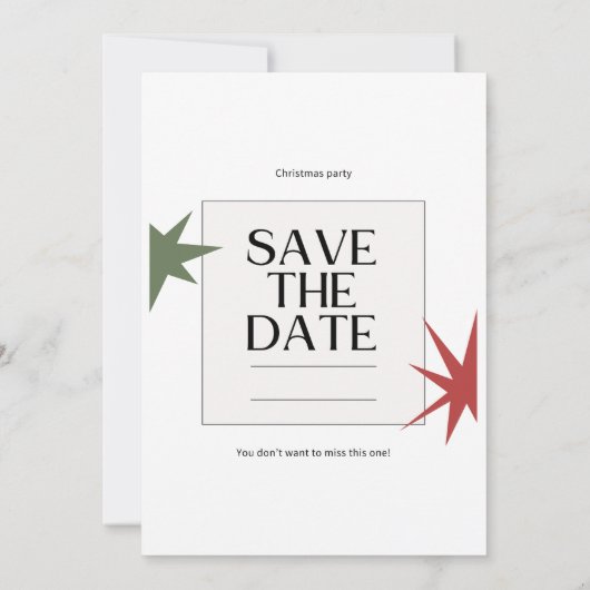 Invitation à la fête de Noël (Dos)