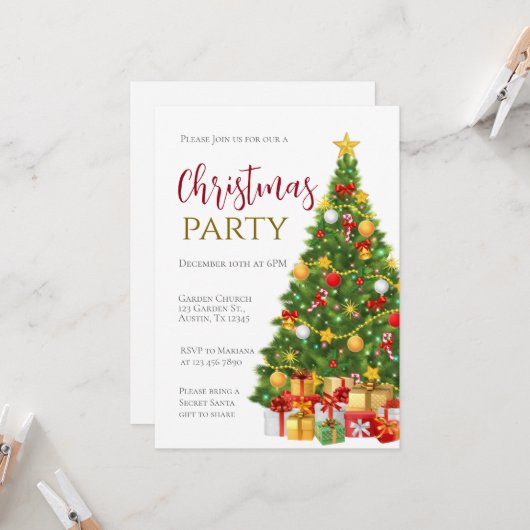 Invitation à la fête de Noël (Devant/Arrière en situation)