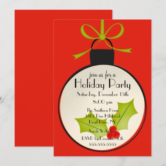 Invitation à la fête de Noël (Devant / Derrière)