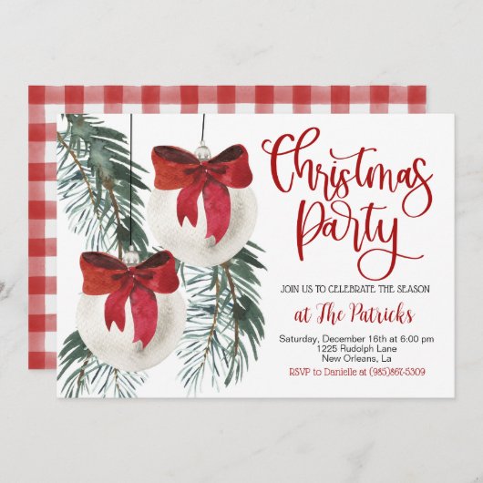 Invitation à la fête de Noël (Devant / Derrière)