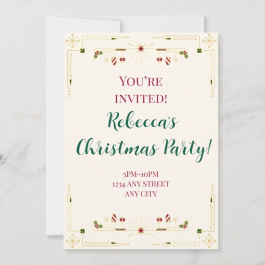 Invitation à la fête de Noël (Devant)