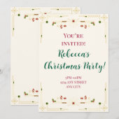 Invitation à la fête de Noël (Devant / Derrière)