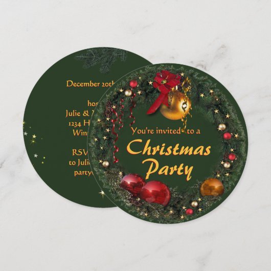 Invitation à la fête de Noël (Devant / Derrière)