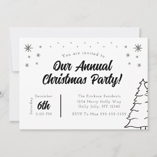 Invitation à la fête de Noël (Devant)