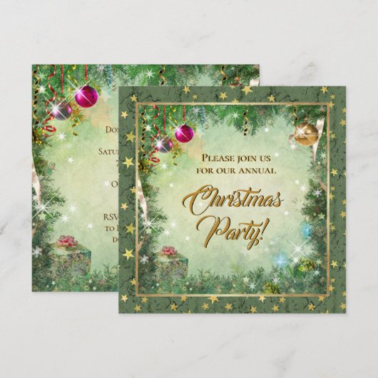Invitation à la fête de Noël (Devant / Derrière)