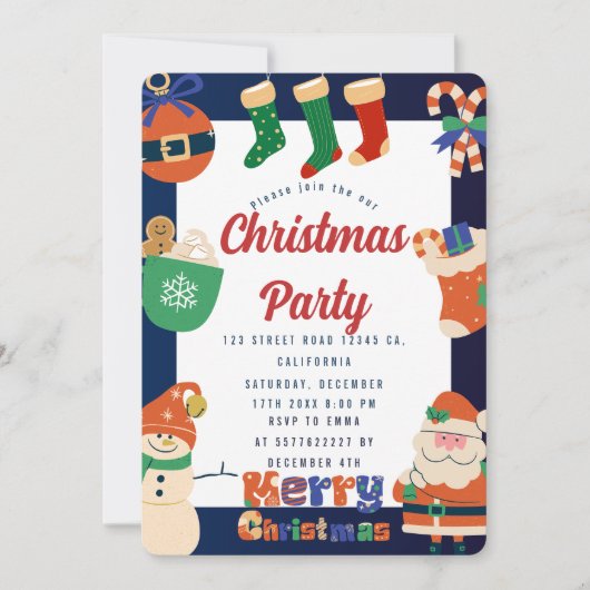 Invitation à la fête de Noël (Devant)