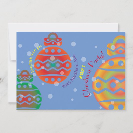 Invitation à la fête de Noël (Dos)