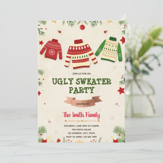 Invitation à la fête de Noël (Debout devant)