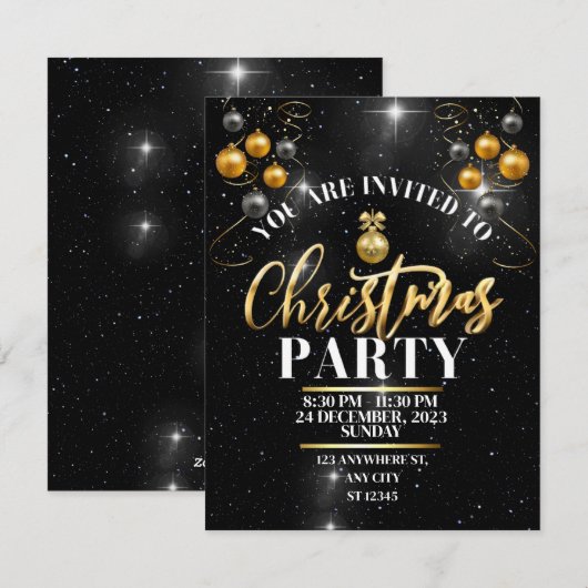 Invitation à la fête de Noël (Devant / Derrière)