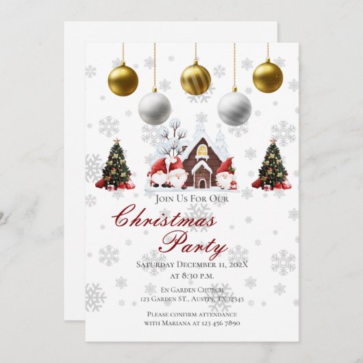 Invitation à la fête de Noël (Devant / Derrière)