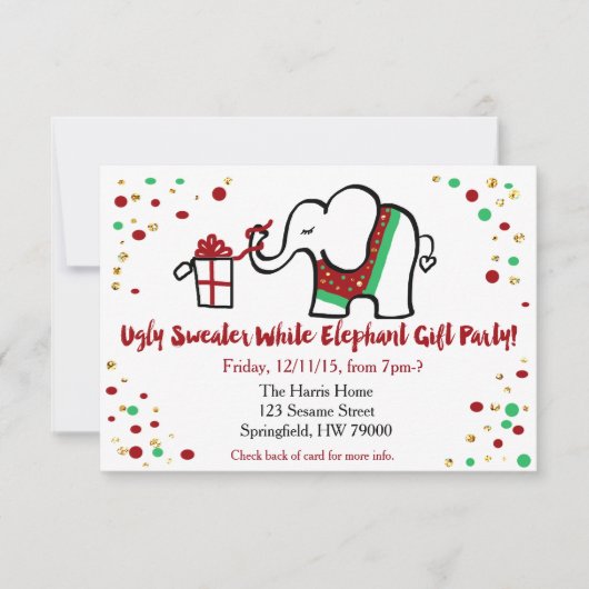 Invitation à la fête de Noël (Devant)