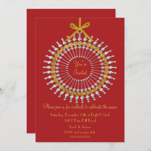 Invitation à la fête de Noël (Devant / Derrière)