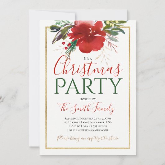 Invitation à la fête de Noël (Devant)