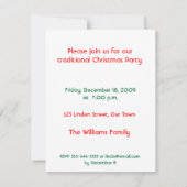 Invitation à la fête de Noël (Dos)