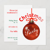 Invitation à la fête de Noël (Devant / Derrière)