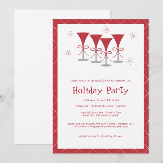 Invitation à la fête de Noël (Devant / Derrière)